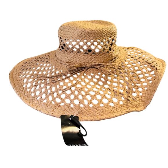 New Torrid Plus Size S/M Oversized Floppy Wide Brim Beige Hat w/Bow Accent Beach - Picture 4 of 4